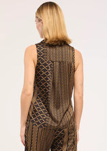 Load image into Gallery viewer, Misa Reya Top - Noir Geometry Satin