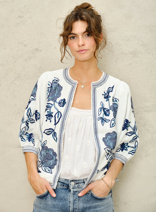 M.A.B.E. Lucia Embroidered Jacket - Blue