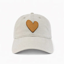 Load image into Gallery viewer, Kerri Rosenthal KR Imperfect Leather Heart Hat - Light Grey/Camel