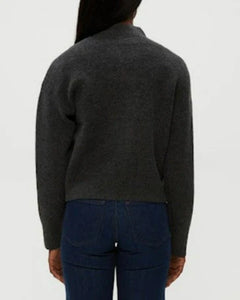 Michael Stars Lidia Cropped Bomber Jacket - Charcoal
