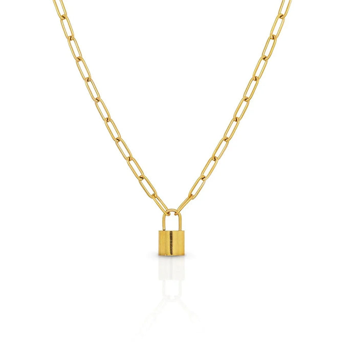 Love You More Lock At Me Gold Necklace