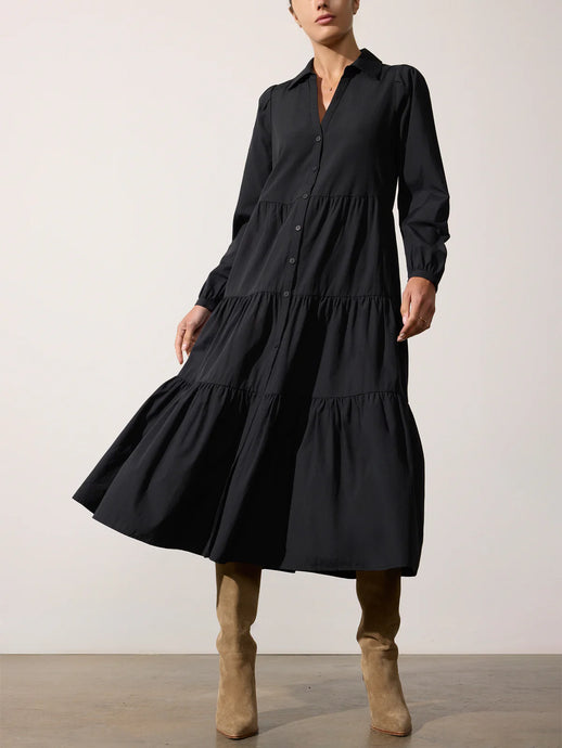 Brochu Walker The Long Sleeve Havana Dress - Black Onyx