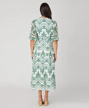 Load image into Gallery viewer, Shoshanna Glenda Dress - Emerald/Ivory