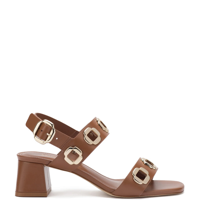 Larroude Milan Sandal - Caramel Leather