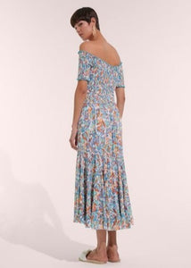 Poupette St. Barth Long Dress Soledad - Aqua Shadow