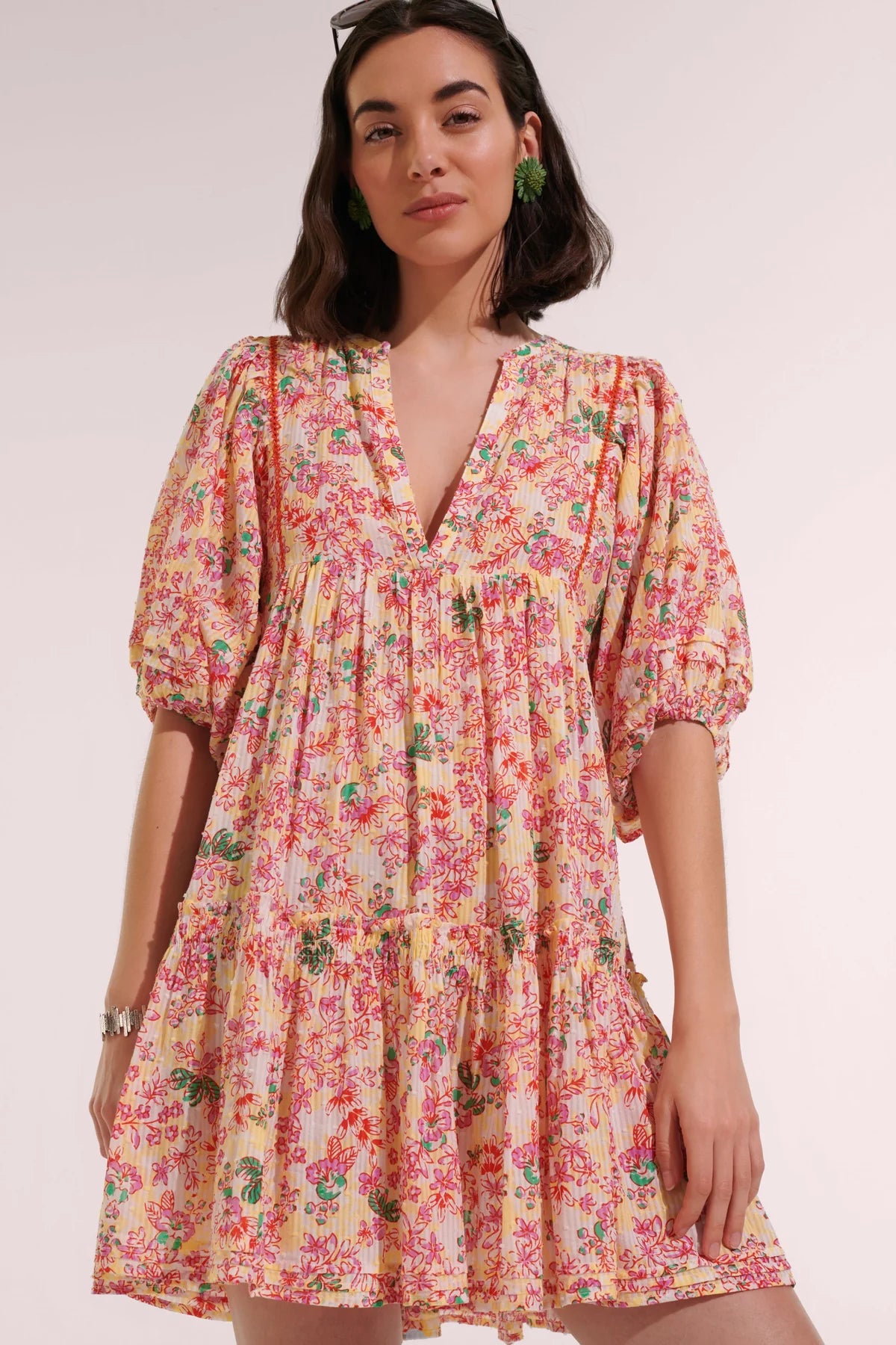 Poupette St. Barth Mini Dress Aria - Yellow Sweet Liberty