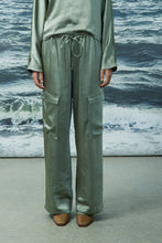 Load image into Gallery viewer, Melissa Nepton Miranda Cargo Satin Pants - Bistro Green