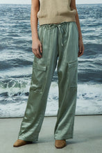 Load image into Gallery viewer, Melissa Nepton Miranda Cargo Satin Pants - Bistro Green