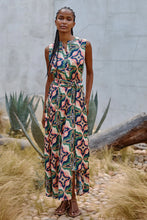 Load image into Gallery viewer, Misa Anabella Dress - Prismatic Tile Coral Satin