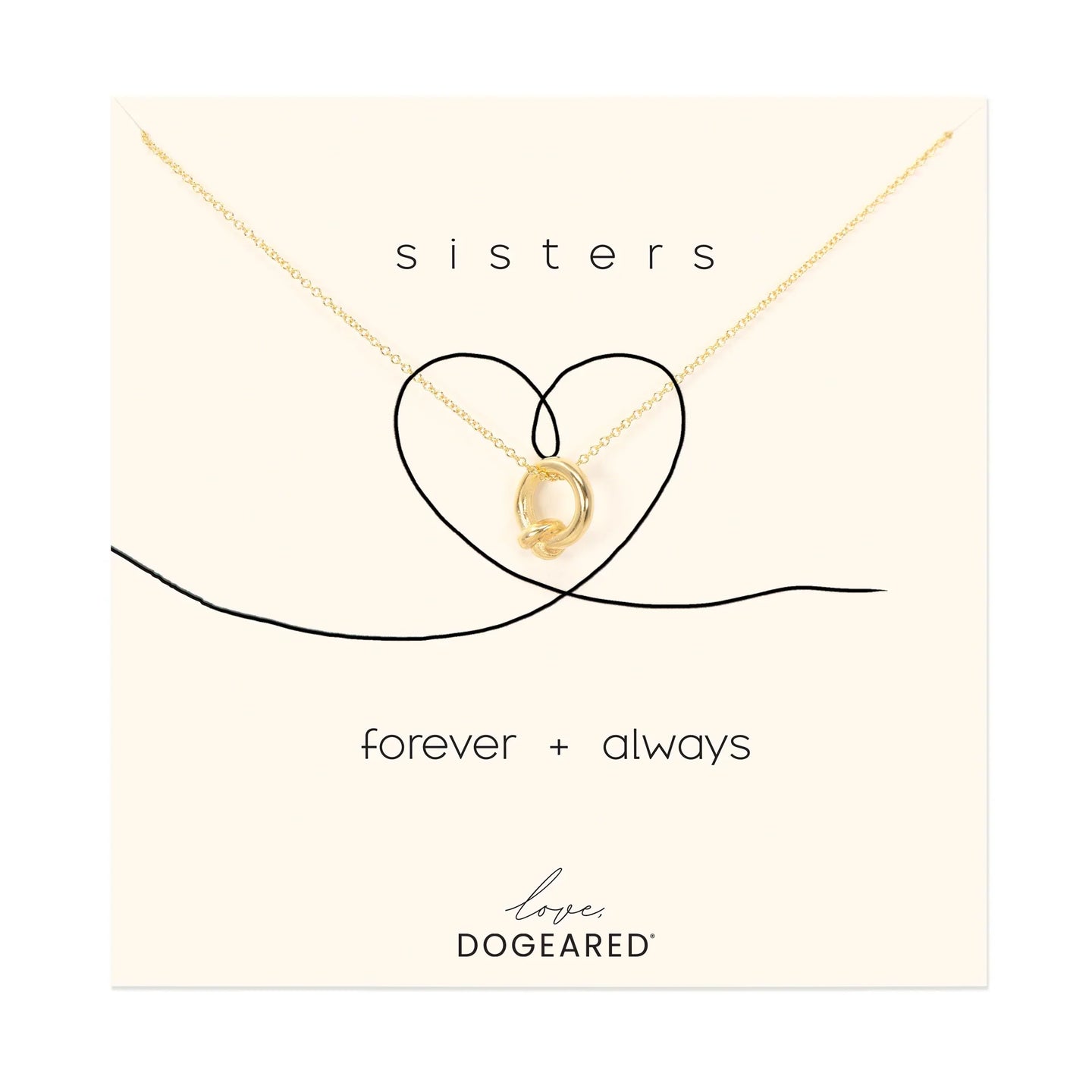Dogeared Sisters Forever And Always Love Knot Necklace - 2 Colors