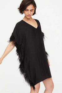 Marie Oliver Maura Feather Dress - Black