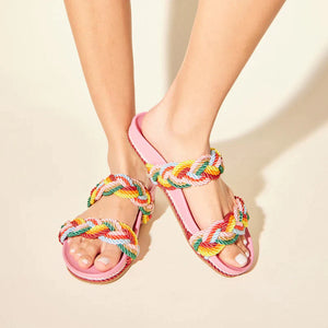 Yosi Samra Michelle Braided Sandal - Multicolor