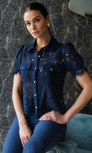 Load image into Gallery viewer, Generation Love Mikaelle Lace Shirt - Peacock