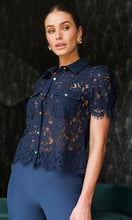 Load image into Gallery viewer, Generation Love Mikaelle Lace Shirt - Peacock
