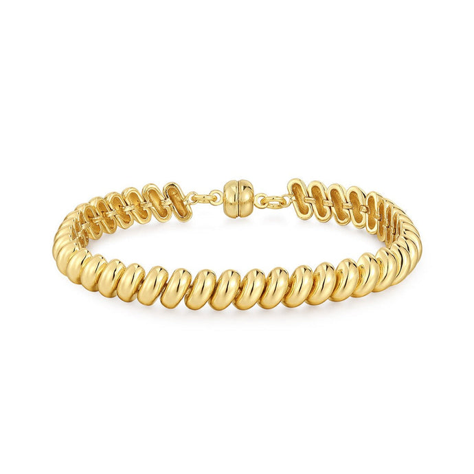 LUV AJ The Ridged Marbella Bracelet - Gold or Silver