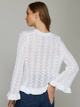 Load image into Gallery viewer, Autumn Cashmere Pointelle Ruffle Edge Crew - Bleach White