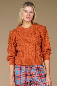 Olivia James the Label Poppy Bubble Knit Sweater - Orange
