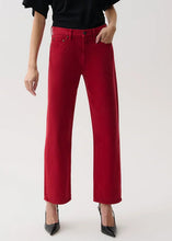 Load image into Gallery viewer, Pistola Lexi Mid Rise Bowed Straight Jean - Savvy Red