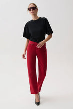 Load image into Gallery viewer, Pistola Lexi Mid Rise Bowed Straight Jean - Savvy Red