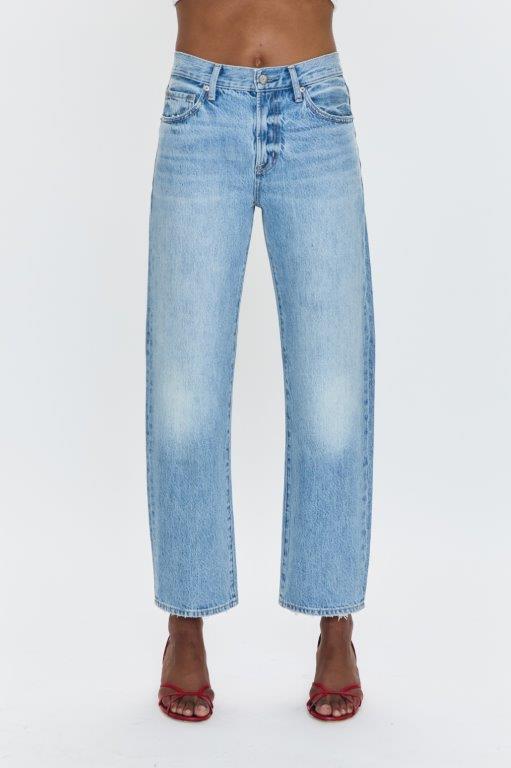 Pistola Lexi Mid Rise Bowed Straight Jean - Athens