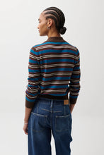 Load image into Gallery viewer, Pistola Lyvia Merino Polo Cardigan - Tealwood Stripe