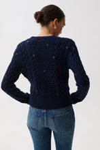 Load image into Gallery viewer, Pistola Shana Long Sleeve Cable Embroidered Sweater - Soft Night