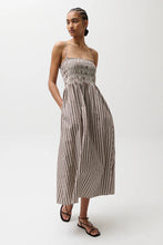 Load image into Gallery viewer, Pistola Bianca Shirred Bodice Dress - Java Stripe