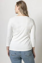 Load image into Gallery viewer, Lilla P 3/4 Sleeve V-Neck - White