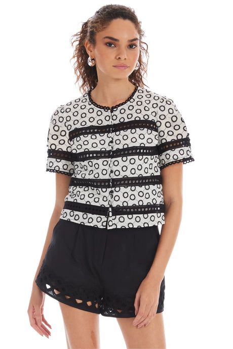 ALLISON Palmer Top - Ivory/Black