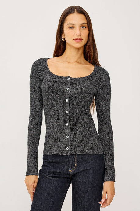 Rails Paulina Sweater - Gunmetal Lurex