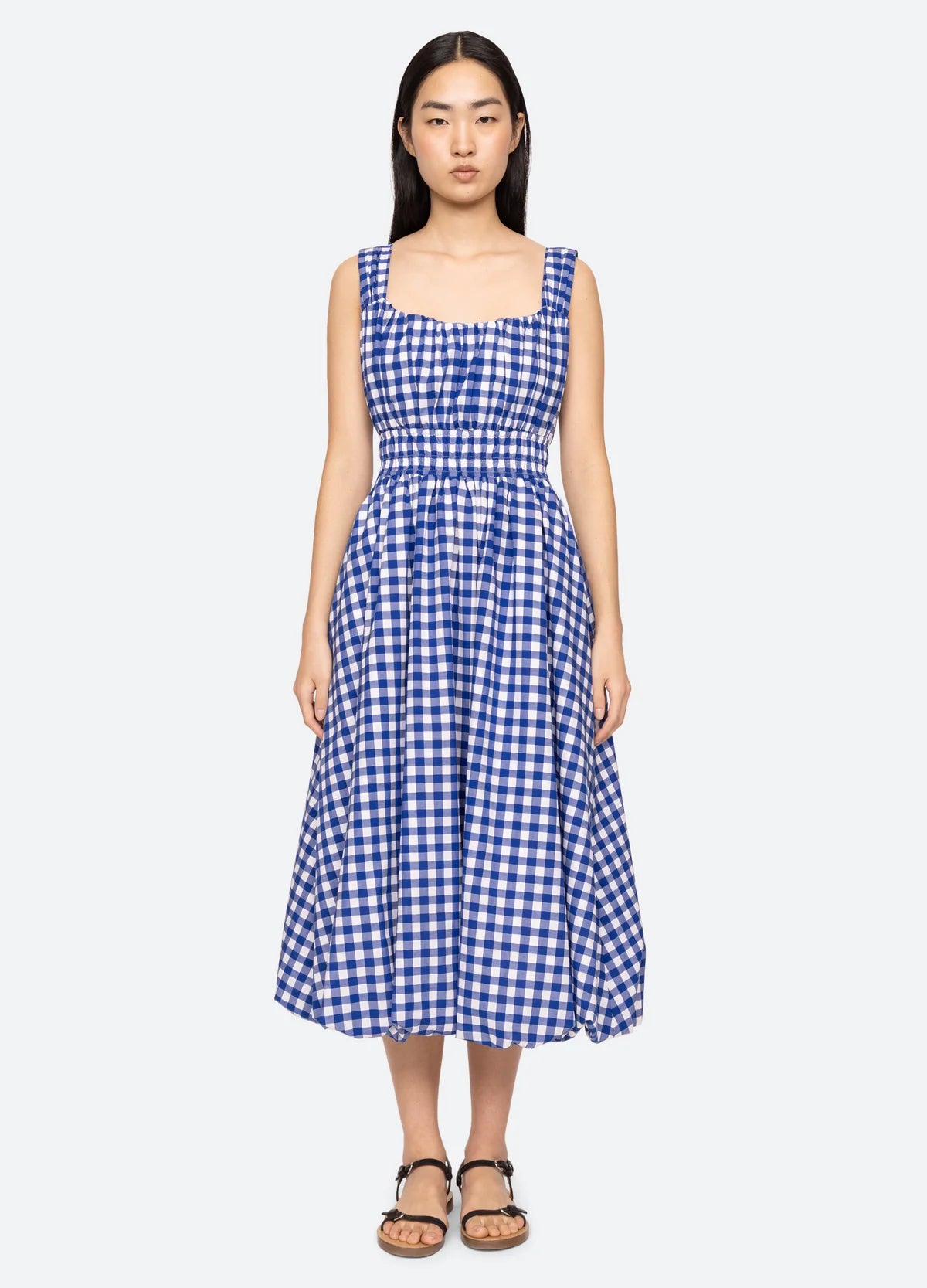 Sea Neci Dress - Navy/White Gingham