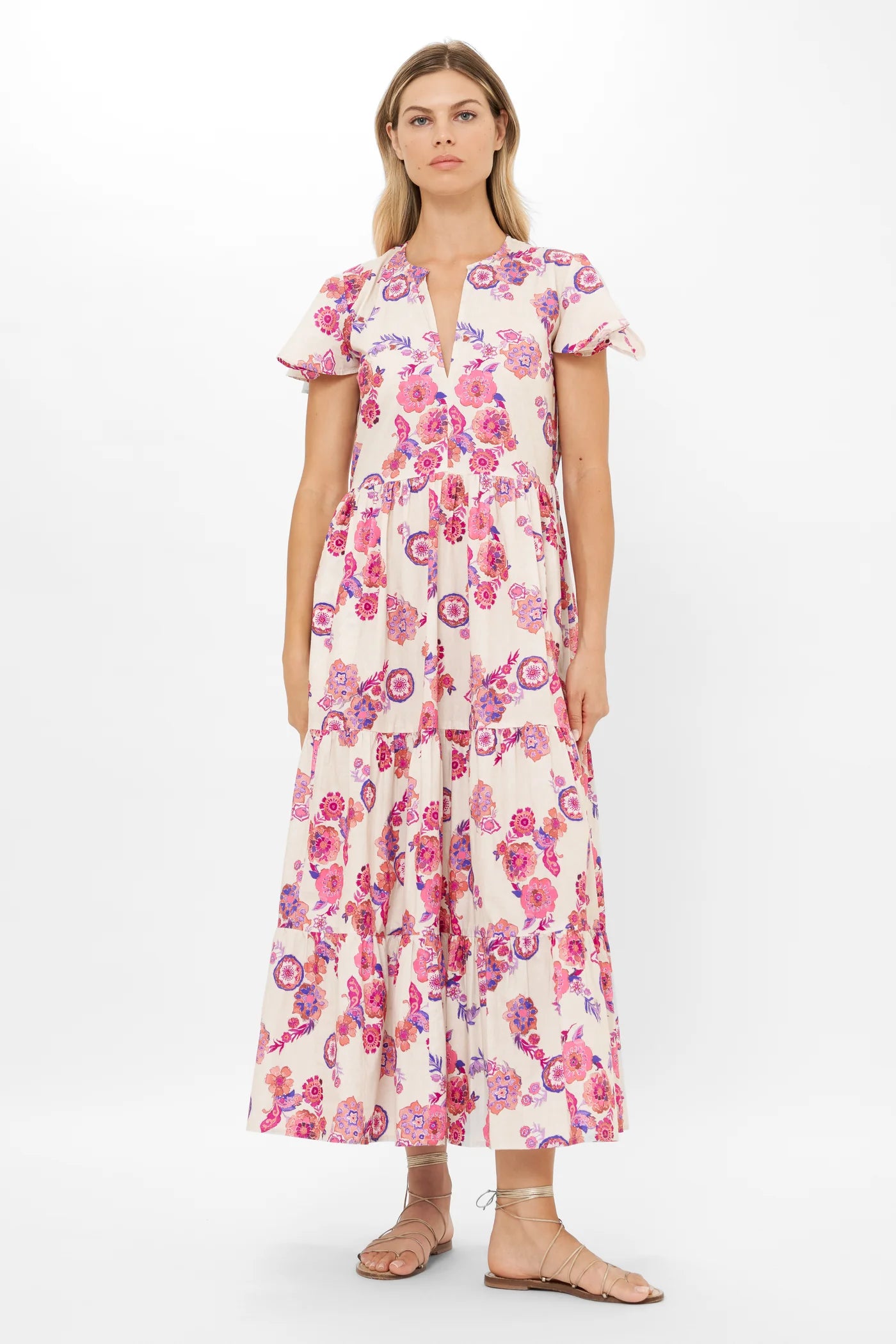 OLIPHANT V Neck Maxi - Pretoria Pink