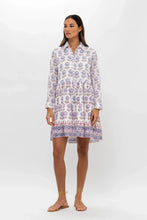 Load image into Gallery viewer, OLIPHANT Long Sleeve Shirt Dress Mini - Portofino Aqua