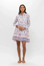 Load image into Gallery viewer, OLIPHANT Long Sleeve Shirt Dress Mini - Portofino Aqua