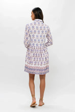 Load image into Gallery viewer, OLIPHANT Long Sleeve Shirt Dress Mini - Portofino Aqua