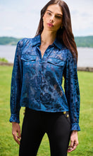 Load image into Gallery viewer, Generation Love Priya Floral Burn-Out Blouse - Peacock
