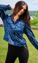 Load image into Gallery viewer, Generation Love Priya Floral Burn-Out Blouse - Peacock