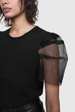 Load image into Gallery viewer, Rebecca Minkoff Ada Mesh Sleeve Tee - True Black