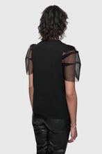 Load image into Gallery viewer, Rebecca Minkoff Ada Mesh Sleeve Tee - True Black
