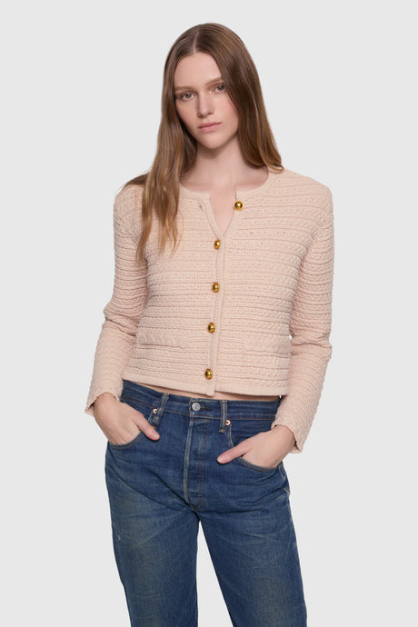 Rebecca Minkoff Isla Braided Cardi - Chalk