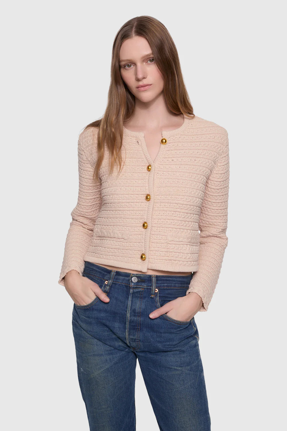 Rebecca Minkoff Isla Braided Cardi - Chalk