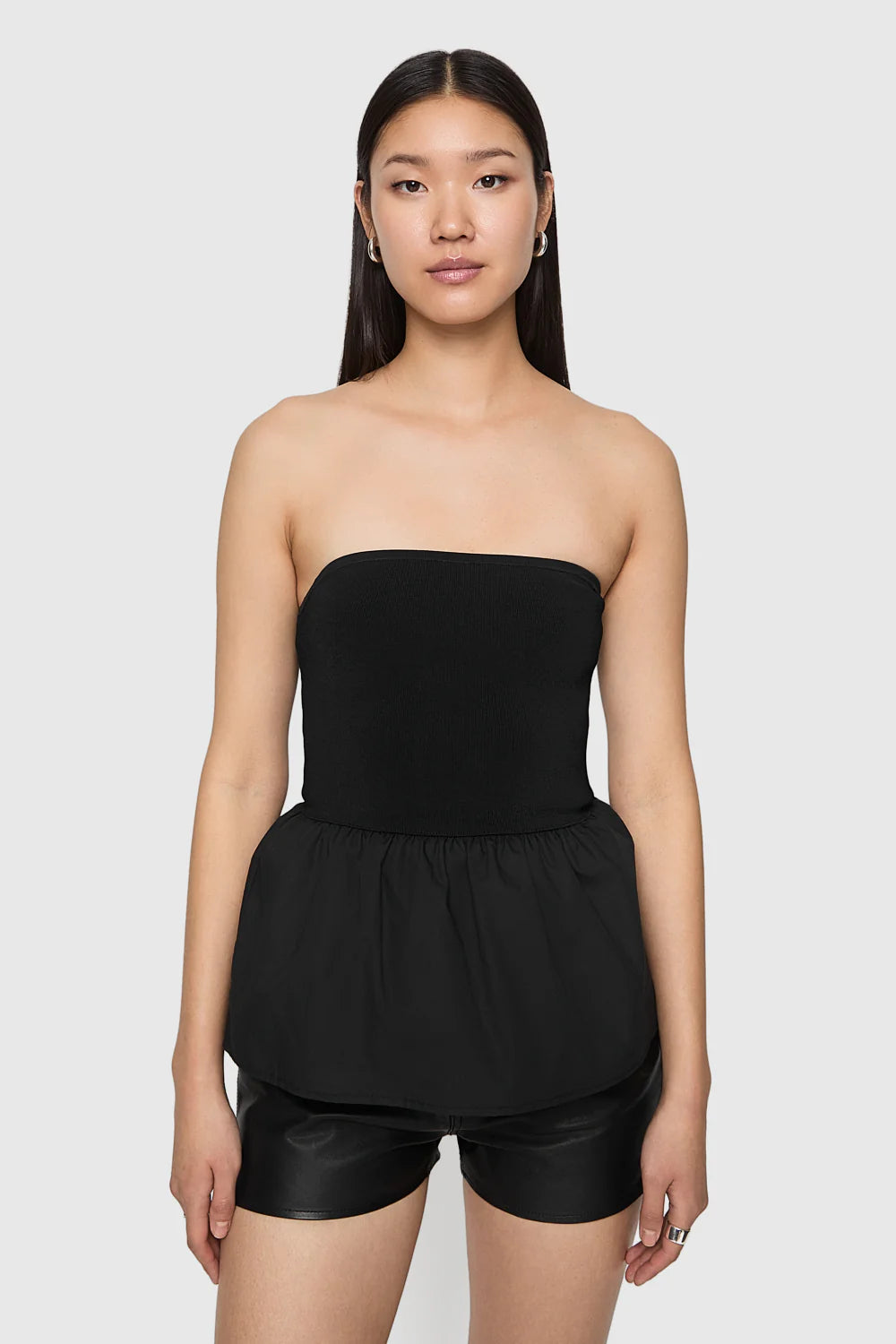 Rebecca Minkoff Ruthie Peplum Top - True Black