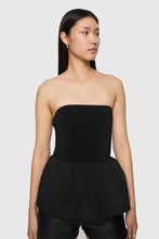 Load image into Gallery viewer, Rebecca Minkoff Ruthie Peplum Top - True Black