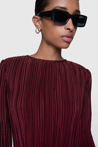 Rebecca Minkoff Calista Pleated Top - Lacquer