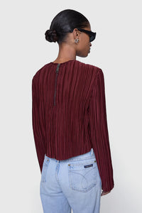 Rebecca Minkoff Calista Pleated Top - Lacquer