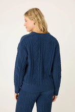 Load image into Gallery viewer, P.J. Salvage Chenille Cozy Cable Lounge V-Neck Sweater - Midnight