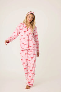 P.J. Salvage Ribbons & Bows Flannel PJ Set - Candy Pink