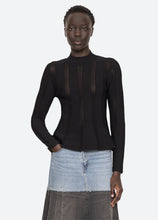 Load image into Gallery viewer, Sea Devon Peplum Top - Black