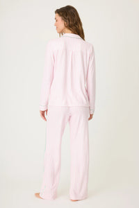 P.J. Salvage Happiest On The Court Pickleball Striped PJ Set - Ivory