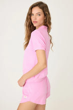 Load image into Gallery viewer, P.J. Salvage Happiest On The Court Pickleball Vintage Terry Polo Top - Bubblegum